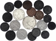 Germany - Third Reich Lot of 20 Coins 1935 - 1943
With Silver; Various Dates, Denominations & Mintmarks