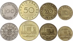 Saarland Full Set of 4 Coins 1954 (a)
KM# 1 - 2 - 3 -4; 10 - 20 - 50 - 100 Franken; XF-AUNC