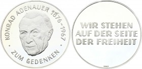 Germany - FRG Medal "Konrad Adenauer" 1967
Silver (.999) 25.81g 40mm; Proof