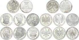 Germany - FRG 8 x 5 Mark 1967 - 1977
Silver; Various Motives