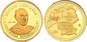 Germany Gold Medal "Konrad Adenauer" 2009
Gold (.585) 0.5g 11mm; With Certificate