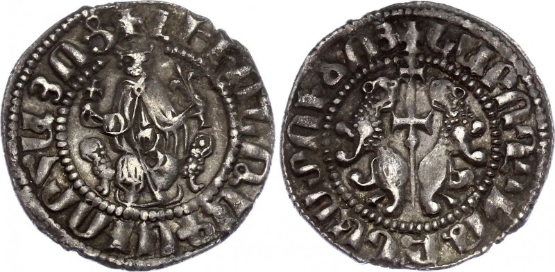 Armenia Cilician Levon I AR Tram 1198 - 1219 (ND)
CCA# 123 ff; Silver 2,88g.; L...