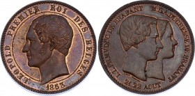 Belgium 10 Centimes 1853
X# 1.1; Leopold I; Marriage of Duke and Dutchess of Brabant; AUNC