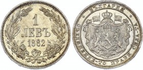 Bulgaria 1 Lev 1882
KM# 4; Silver; Aleksandr I; UNC- with Full Mint Luster!