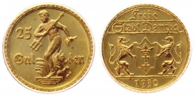 Danzig 25 Gulden 1930 ICG MS65
KM# 150; Gold; Statue from the Neptune fountain