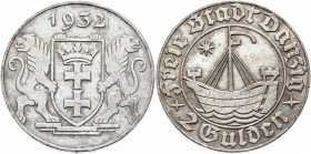 Danzig 2 Gulden 1932
KM# 155; Silver 9,85g.; AU
