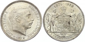 Denmark 2 Kroner 1930
KM# 829; Silver; King Christian X's 60th Birthday; UNC