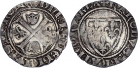 France Blanc 1380 - 1422 (ND)
Dy# 377; Silver 2.93g; Charles VI the Mad; VF-EF