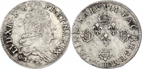 France 10 Sols - 1/8 Ecu 1705 BB
KM# 348.2; Silver; Louis XIV; Mint: Strasbourg; VF-XF