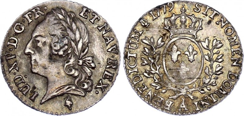 France 6 Sols / 1/20 Ecu 1779 A
KM# 552.1 (Paris); Dy# 1689; Silver; Louis XV; ...