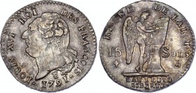 France 15 Sols 1791 I
KM# 604.5 (Limoges); Dy# 1721; "FRANÇOIS"; Louis XVI; XF