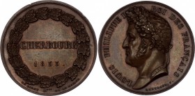 France Medal "Louis Philippe I, Visit of the King to Cherbourg" 1833
Bronze 31.22g 41mm; By Montagny. F; Louis Phlippe I; UNC-