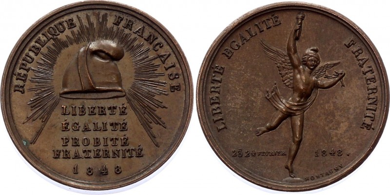 France Revolution Bronze Medal 1848
Bronze 10.83g.; By F. Montagny; Second Repu...