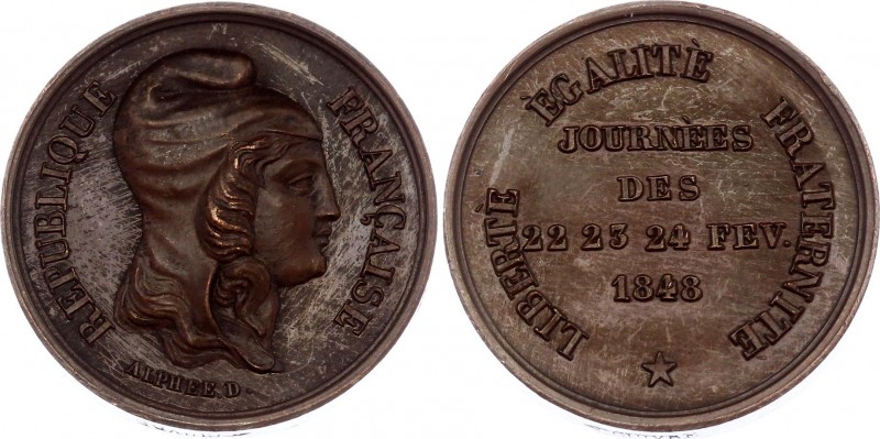 France February Revolution Bronze Medal 1848
Bronze 9.76g.; Second Republic; Jo...