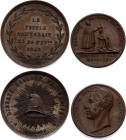 France Lot of 2 Medals 1825 - 1848
Various Motives; XF