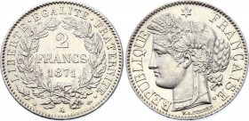 France 2 Francs 1871 A
KM# 817; Silver; UNC