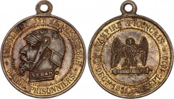 France Napoléon III Satirical Medal 1870 Battle of Sedan
Fieweger# 557; Copper 6,91g.; Napoléon III Médaille Satirique; Bataille de Sedan; XF