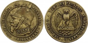 France Satirical Medal "Battle of Sedan" 1870
Fieweger# 557; Brass 6.08g.; Napoléon III Médaille Satirique; Bataille de Sedan; VF
