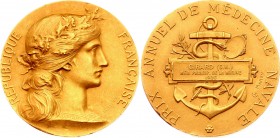France Gold Medal 1906 Prix Annuel de Medecine Navale
Girard (C.H.) Med. Princip. de la Marine; Gold 20.89g; UNC