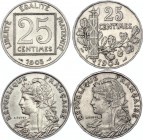 France 25 Centimes 1903 & 1904
KM# 855, 856; aUNC