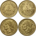 France 5 Francs 1945 & 1946
KM# 888a; aUNC