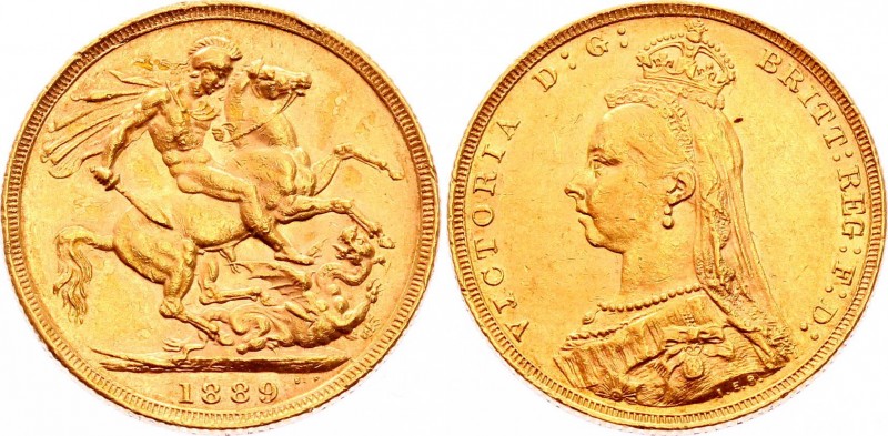 Great Britain Sovereign 1889
KM# 767; Gold (.917) 7.99g; Victoria; AUNC