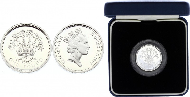 Great Britain 1 Pound 1991
KM# 946a; Silver Proof; Royal Diadem series - Northe...