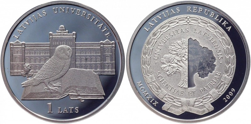 Latvia 1 Lat 2009
KM# 103; Silver 31,47g.; University of Latvia; with box and c...