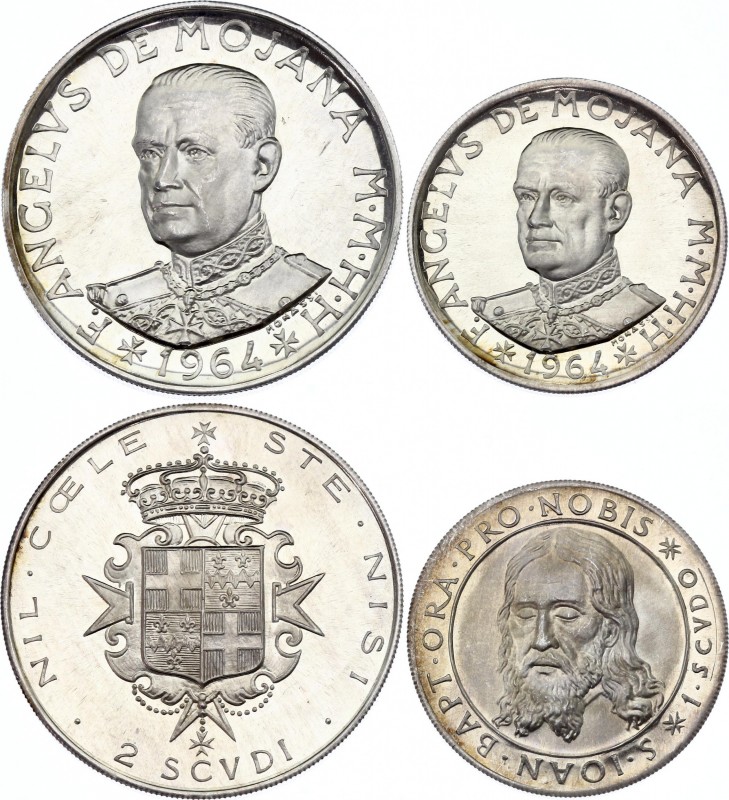 Malta 1 & 2 Scudo 1964
X# 9; 10; Silver Proof; Angelo; Mintage 1000 Pcs Only!