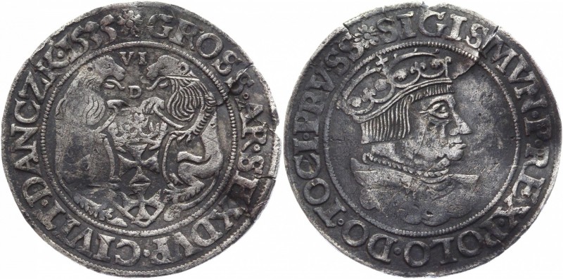 Poland 6 Groszy Szóstak 1535 R5 Very Rare
Kopicki# 7338 R5; Silver 5,20g.; Sigi...