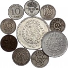 Sweden Lot of 10 Coins 1938 - 1950
With Silver; Various Dates & Denominations