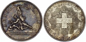 Switzerland 5 Francs 1861
X# S6; Silver; Mintage 6.000 Pcs Only!; Nidwalden Shooting Festival, 1861