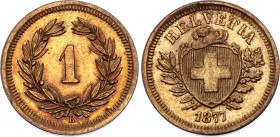 Switzerland 1 Rappen 1877 B
KM# 3.1; XF