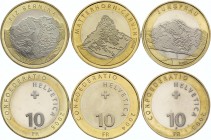 Switzerland Full Set of 3 Coins of 10 Francs 2004 - 2006
Copper - Nickel; Mountaines; Full Set