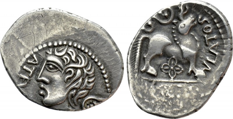 WESTERN EUROPE. Northeast Gaul. Remi (Circa 100-50 BC). Quinarius.

Obv: ATEVL...