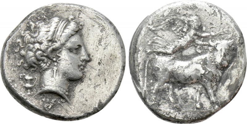 CAMPANIA. Neapolis. Nomos (Circa 320-300 BC). 

Obv: Head of nymph right; kant...