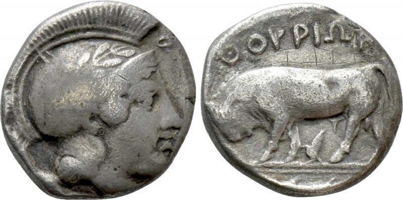 LUCANIA. Thourioi. Stater (Circa 443-400 BC). 

Obv: Head of Athena right, wea...