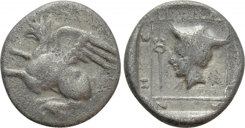 THRACE. Abdera. Tetrobol (Circa 411-385 BC). 

Obv: Griffin springing left.
R...