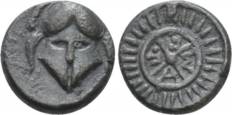 THRACE. Mesambria. Obol (Circa 4th century BC). 

Obv: Facing Corinthian helme...
