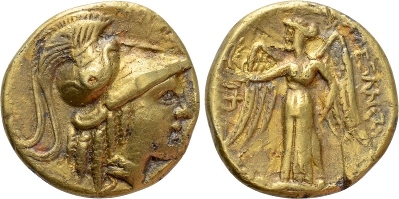 KINGS OF MACEDON. Alexander III 'the Great' (336-323 BC). Fourrée GOLD Stater. A...