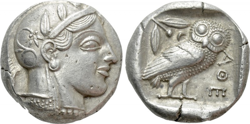 ATTICA. Athens. Tetradrachm (Circa 465-460 BC). Transitional issue.

Obv: Helm...