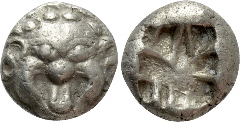 MYSIA. Parion. Drachm (5th century BC). 

Obv: Facing gorgoneion with protrudi...