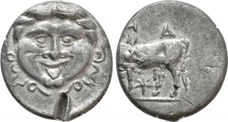 MYSIA. Parion. Hemidrachm (4th century BC). 

Obv: Facing gorgoneion within in...