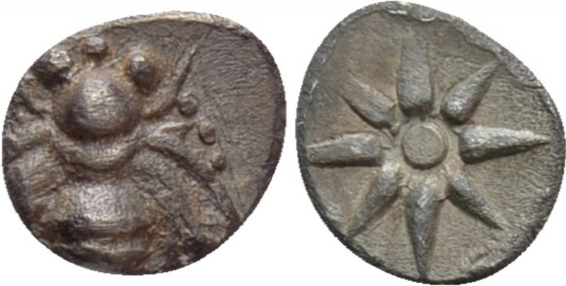 IONIA. Ephesos. Hemitetartemorion (Circa 500-450 BC). 

Obv: Bee.
Rev: Star....