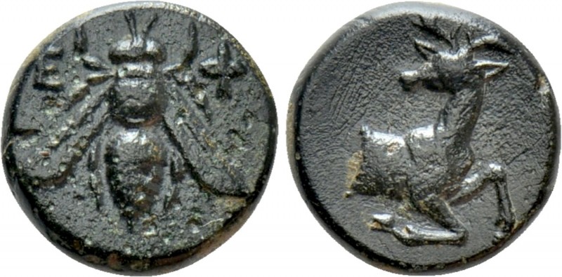 IONIA. Ephesos. Ae (Circa 390-380 BC). 

Obv: Ε - Φ. 
Bee.
Rev: Forepart of ...
