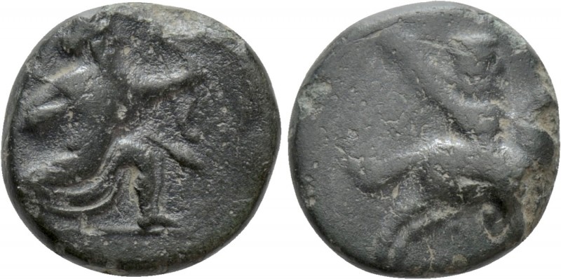CARIA. Achaemenid Period. Ae (Circa 350-334 BC). 

Obv: Persian king in kneeli...