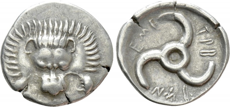 DYNASTS OF LYCIA. Trbbenimi (Circa 390-370 BC). Tetrobol. Uncertain mint. 

Ob...