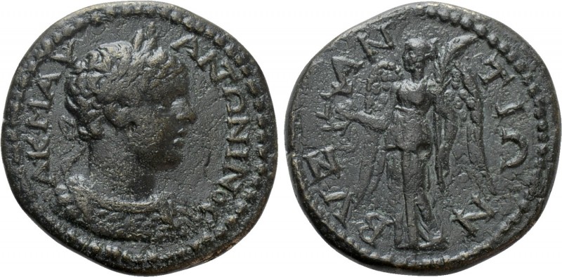 THRACE. Byzantium. Caracalla (197-217). Ae. 

Obv: A K M AY ANTΩNINOC. 
Laure...