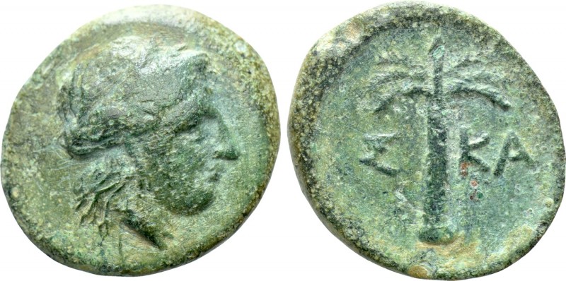 TROAS. Skamandria. Ae (Circa 400-300 BC). 

Obv: Wreathed head of nymph Ida ri...