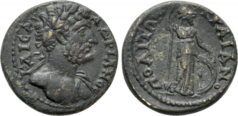 PHRYGIA. Trajanopolis. Hadrian (117-138). Ae. 

Obv: ΚΑΙСΑΡ ΑΔΡΙΑΝΟС. 
Laurea...
